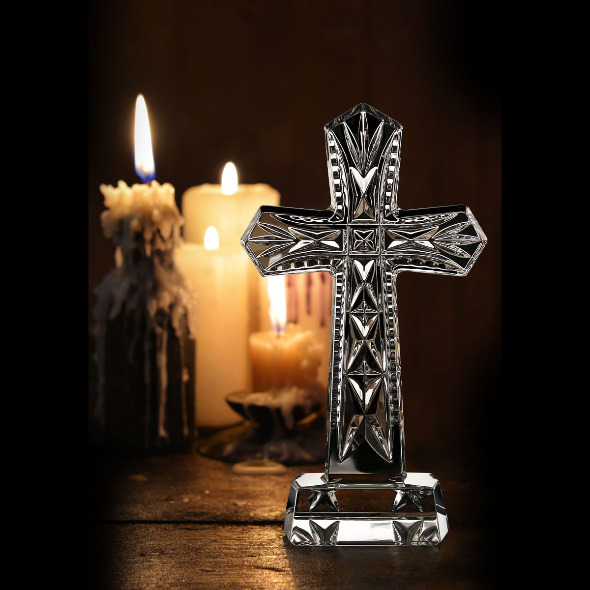 Cashs Ireland, Standing Cross Crystal Sculpture